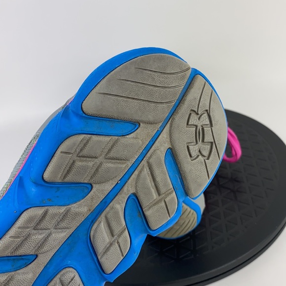 Under Armour Gray/Blue/Pink Athletic Running Shoes 1242015-035 Youth Size 6Y - Picture 11 of 12